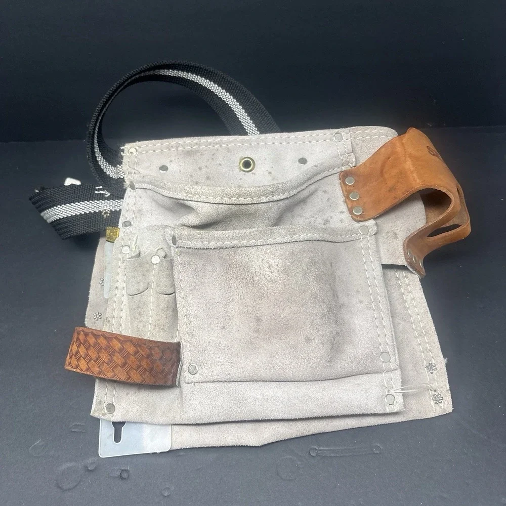 Vintage Sears 937528 Suede Leather Carpenter Tool Belt Apron Pouch